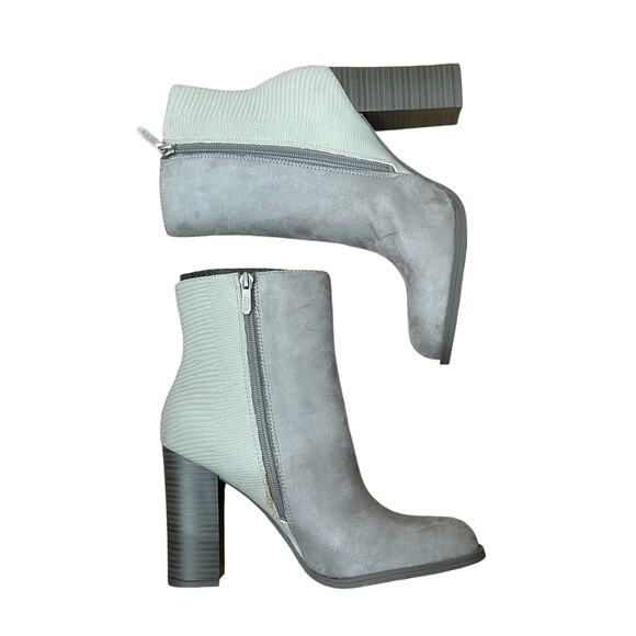 Circus by Sam Edelman Rollins Grey Croc Embossed Suede Bootie Size 8.5 - Picture 14 of 14